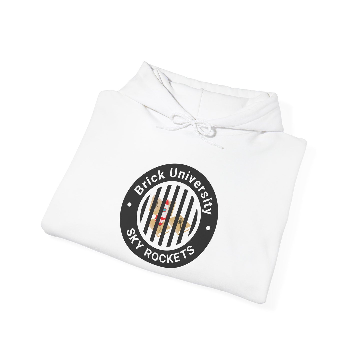 Brick University (Black Design Behind Bars) - Unisex Heavy Blend™ Hooded Sweatshirt