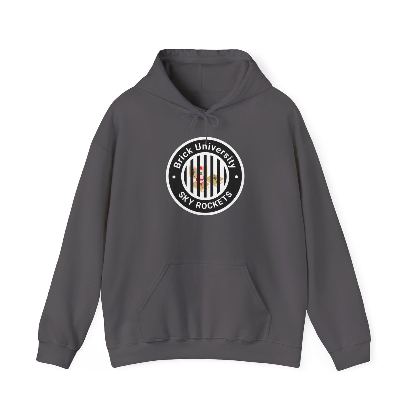 Brick University (Black Design Behind Bars) - Unisex Heavy Blend™ Hooded Sweatshirt