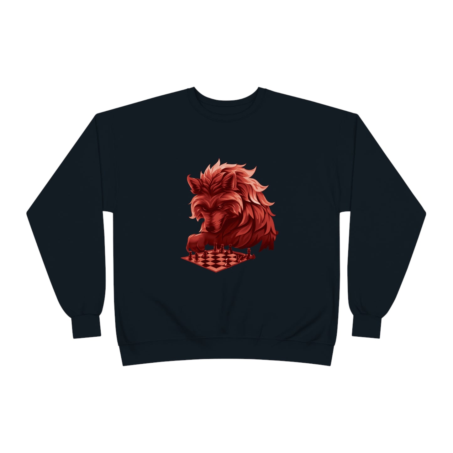 Wolf Playing Chess (RedTeam) - Unisex EcoSmart® Crewneck Sweatshirt