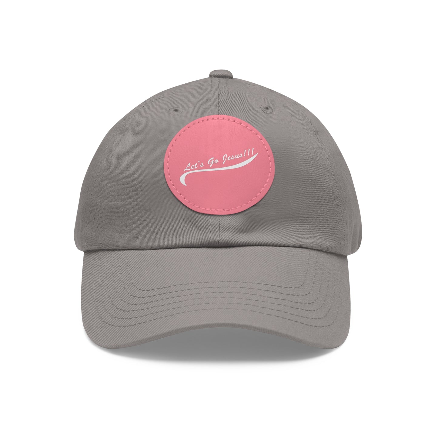 Let's Go Jesus - Hat with Leather Patch (Round)