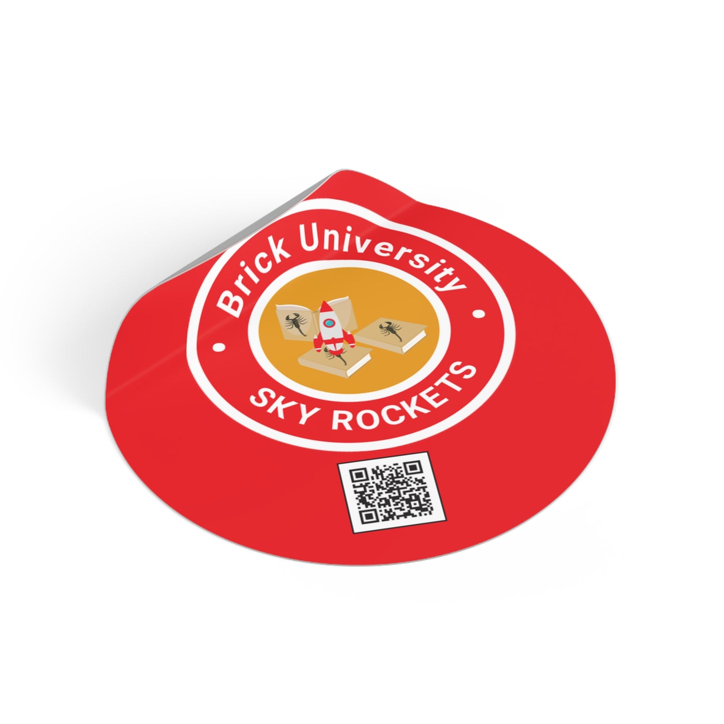 Brick University Round Vinyl Stickers