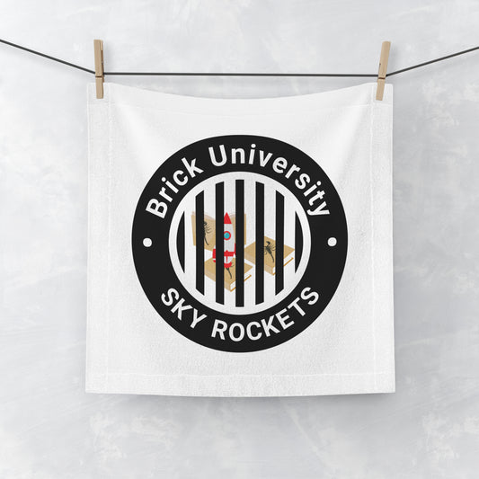 Brick University (Black Design Behind Bars) - Face Towel