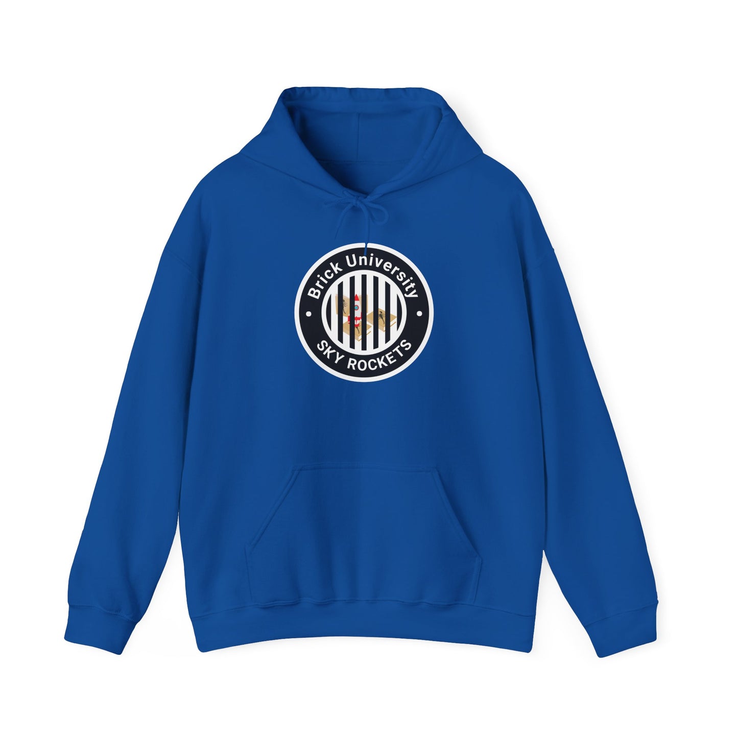 Brick University (Black Design Behind Bars) - Unisex Heavy Blend™ Hooded Sweatshirt