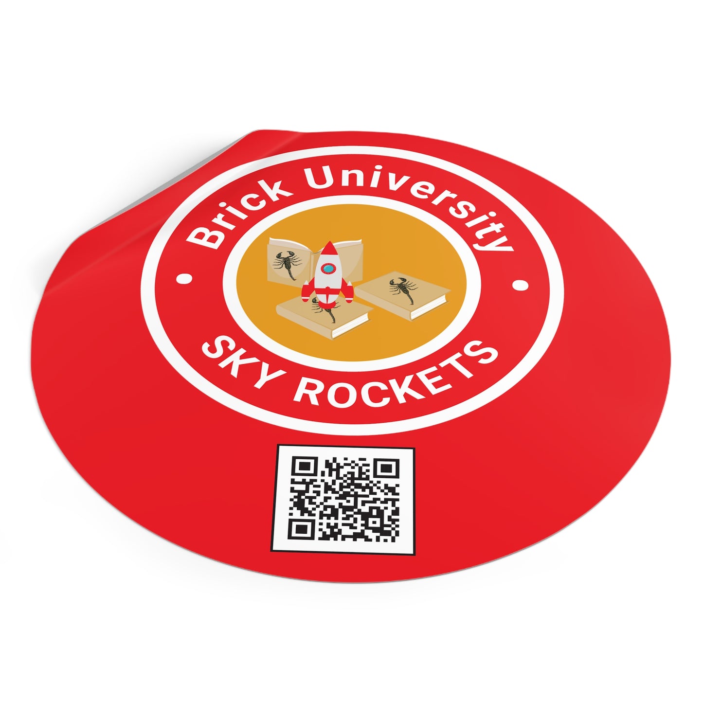 Brick University Round Vinyl Stickers