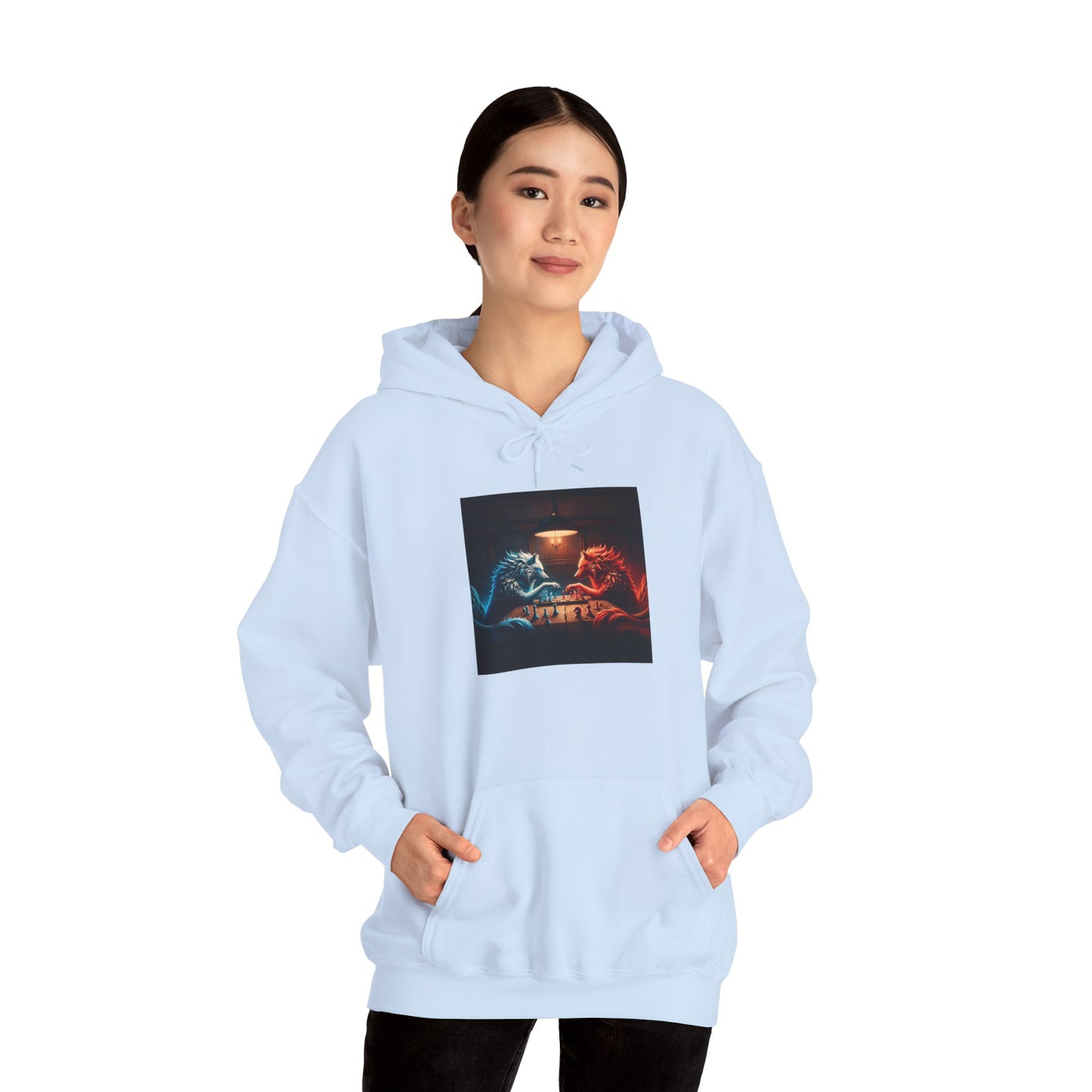 Wolves Playing Chess - Unisex Heavy Blend™ Hooded Sweatshirt
