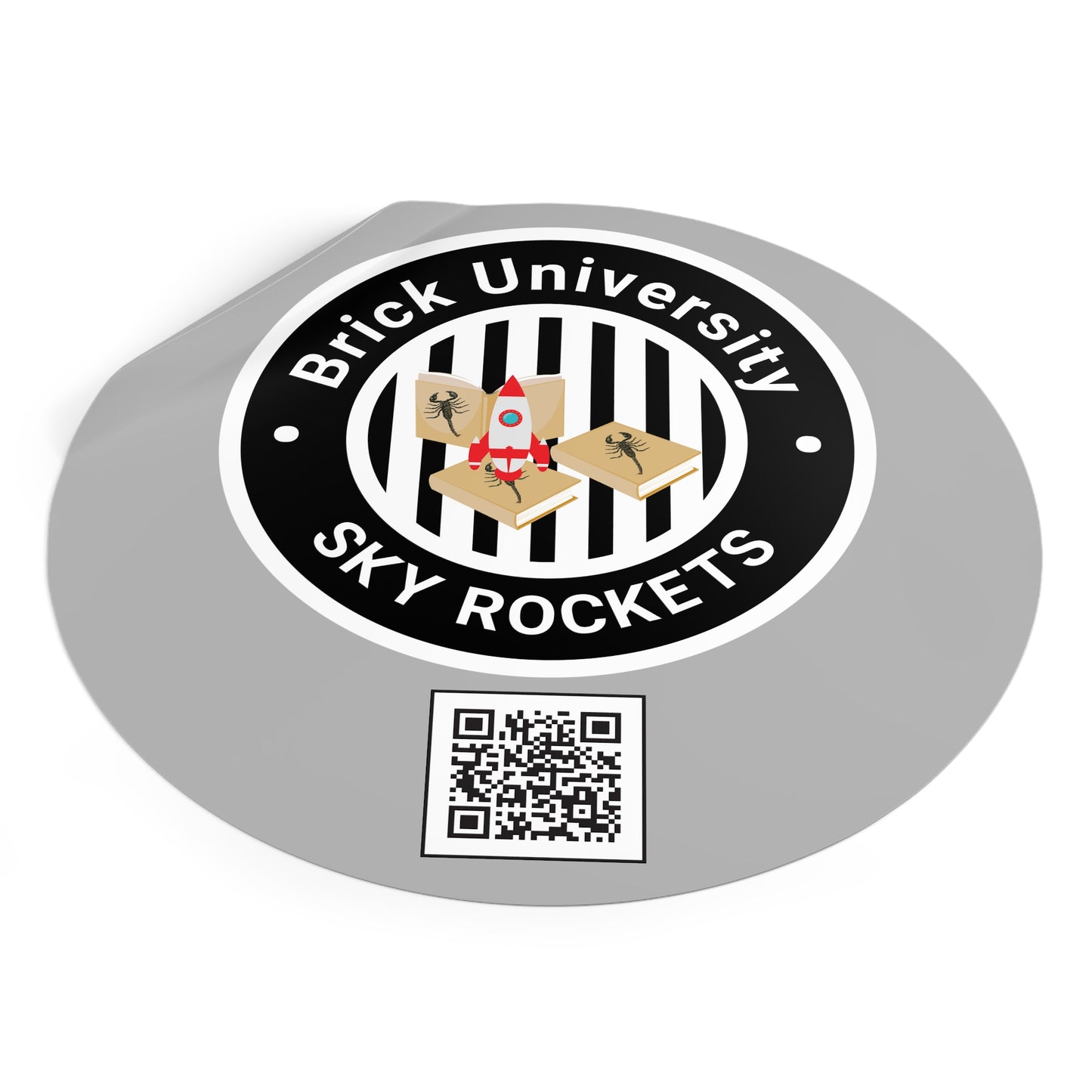 Brick University (Black Design) Round Vinyl Stickers
