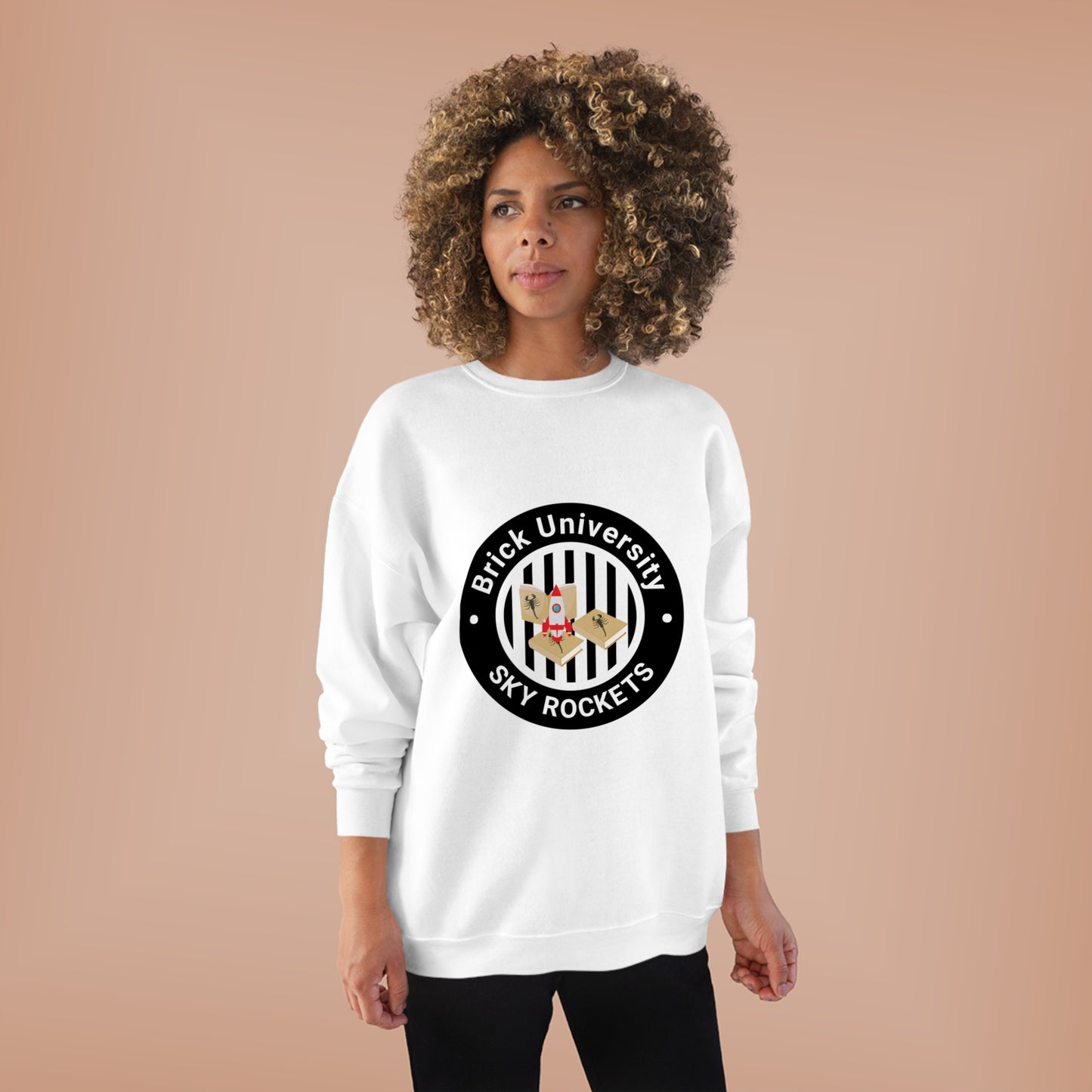 Brick University (Black Design) - Unisex EcoSmart® Crewneck Sweatshirt