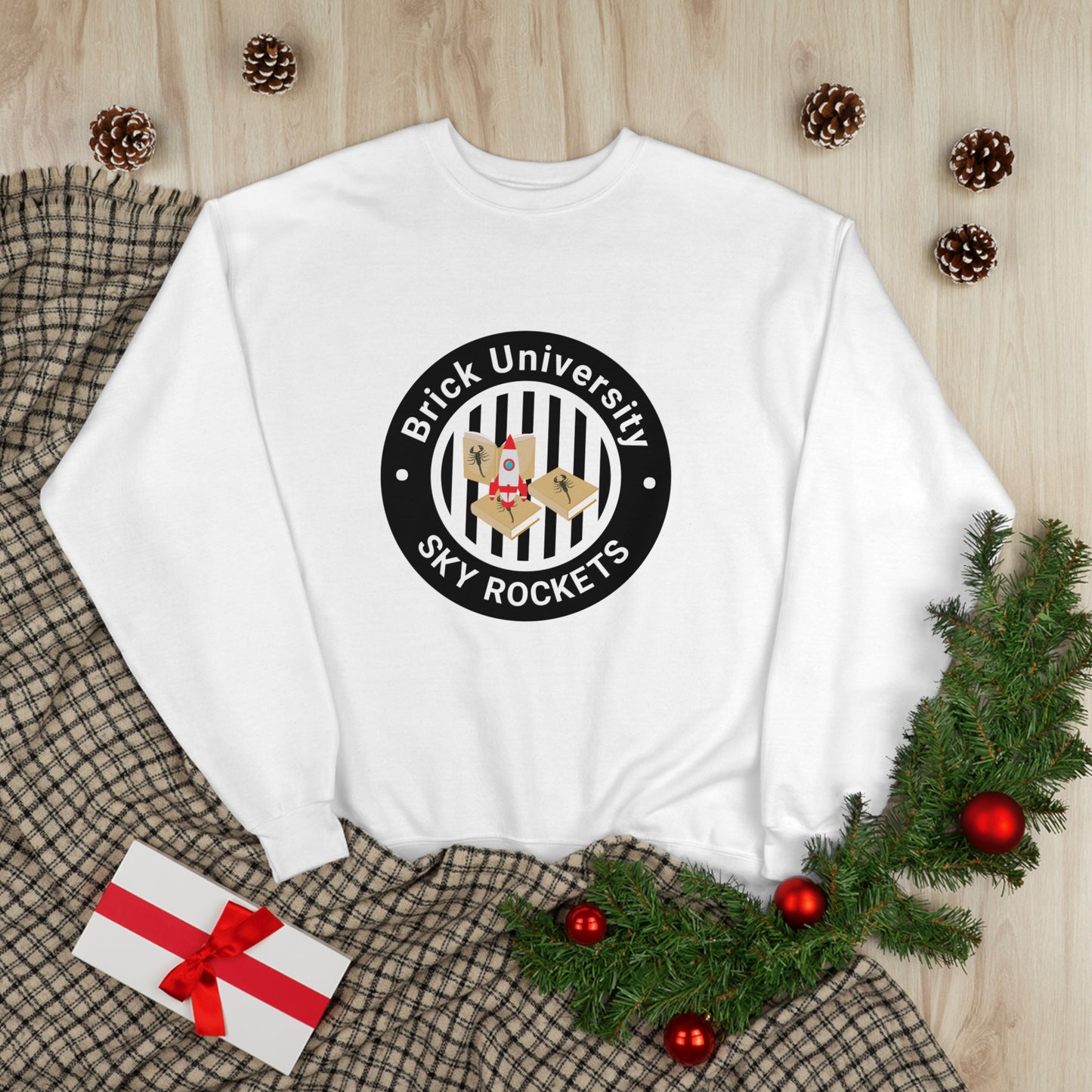Brick University (Black Design) - Unisex EcoSmart® Crewneck Sweatshirt
