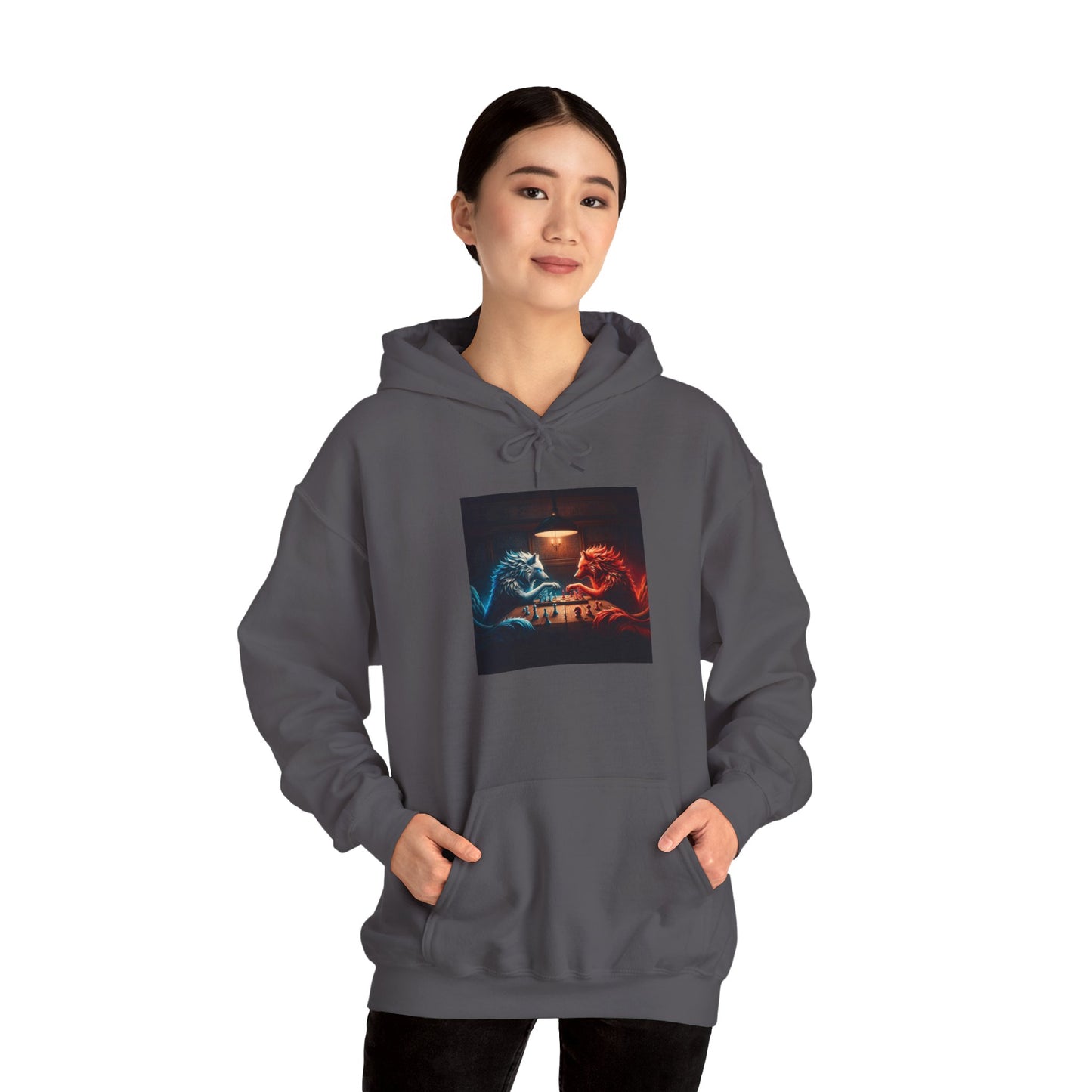 Wolves Playing Chess - Unisex Heavy Blend™ Hooded Sweatshirt