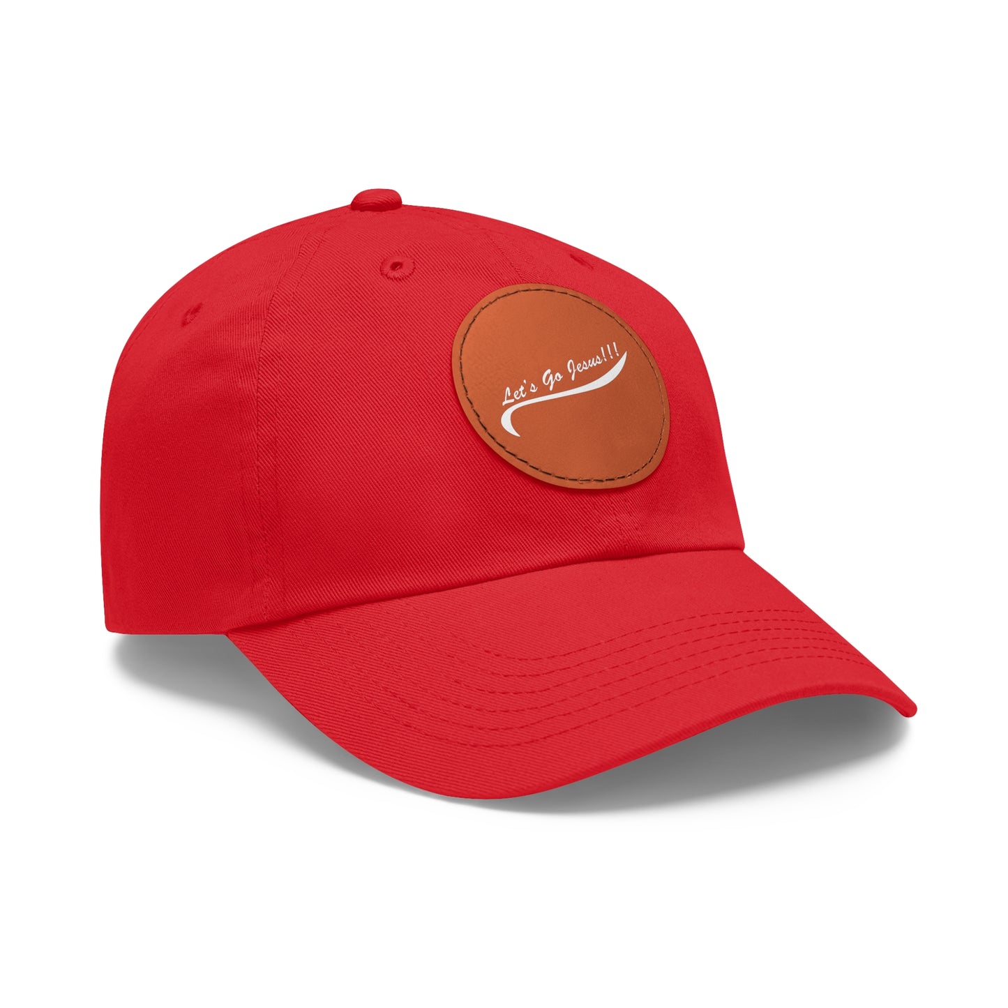 Let's Go Jesus - Hat with Leather Patch (Round)