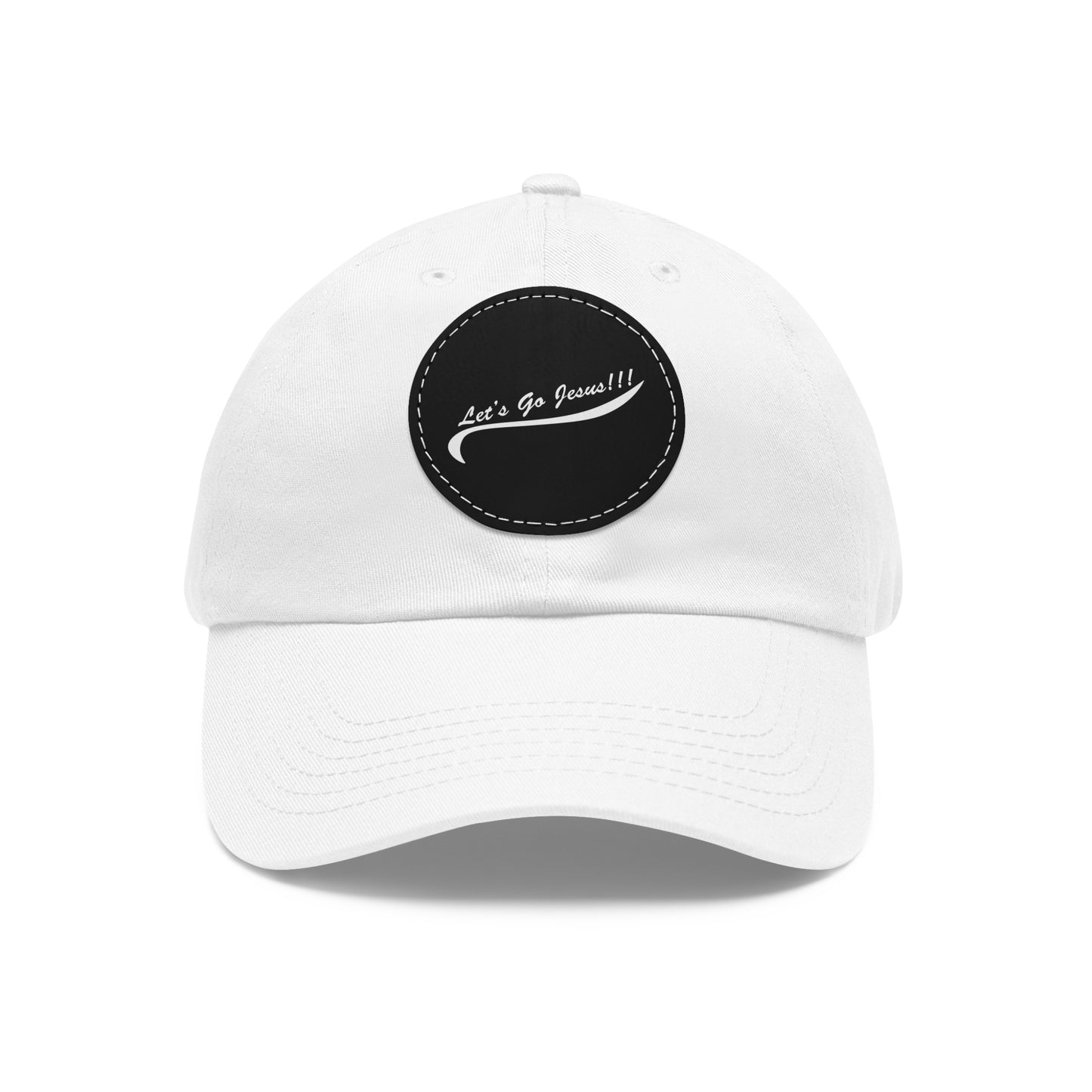 Let's Go Jesus - Hat with Leather Patch (Round)