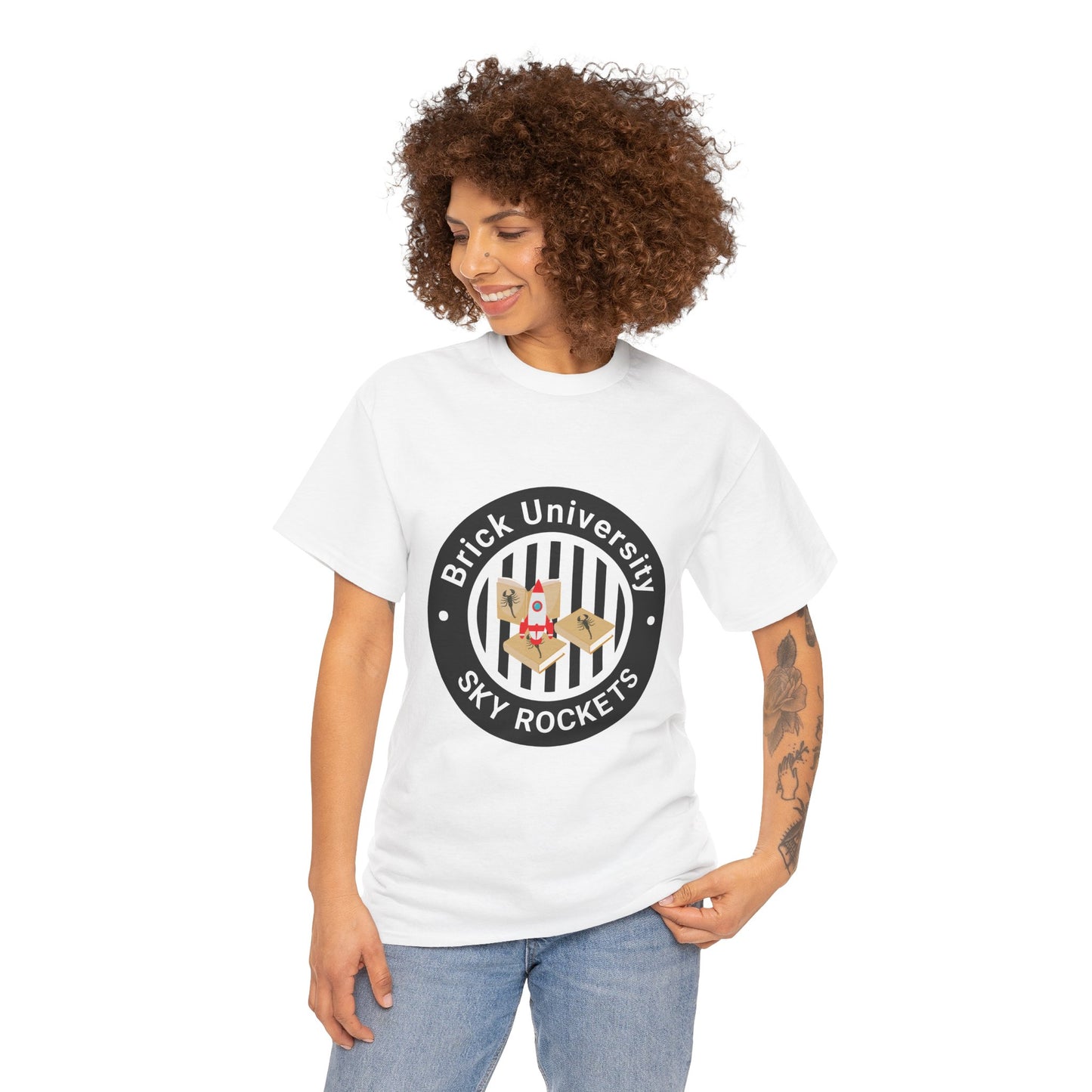 Brick University (Black Design) - Unisex Heavy Cotton Tee