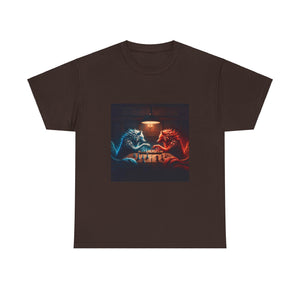 Wolves Playing Chess - Unisex Heavy Cotton Tee