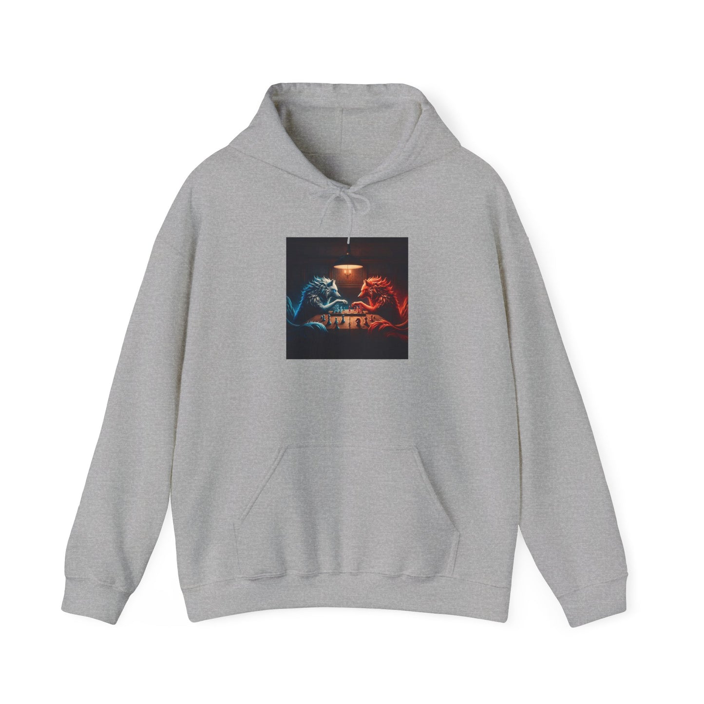 Wolves Playing Chess - Unisex Heavy Blend™ Hooded Sweatshirt