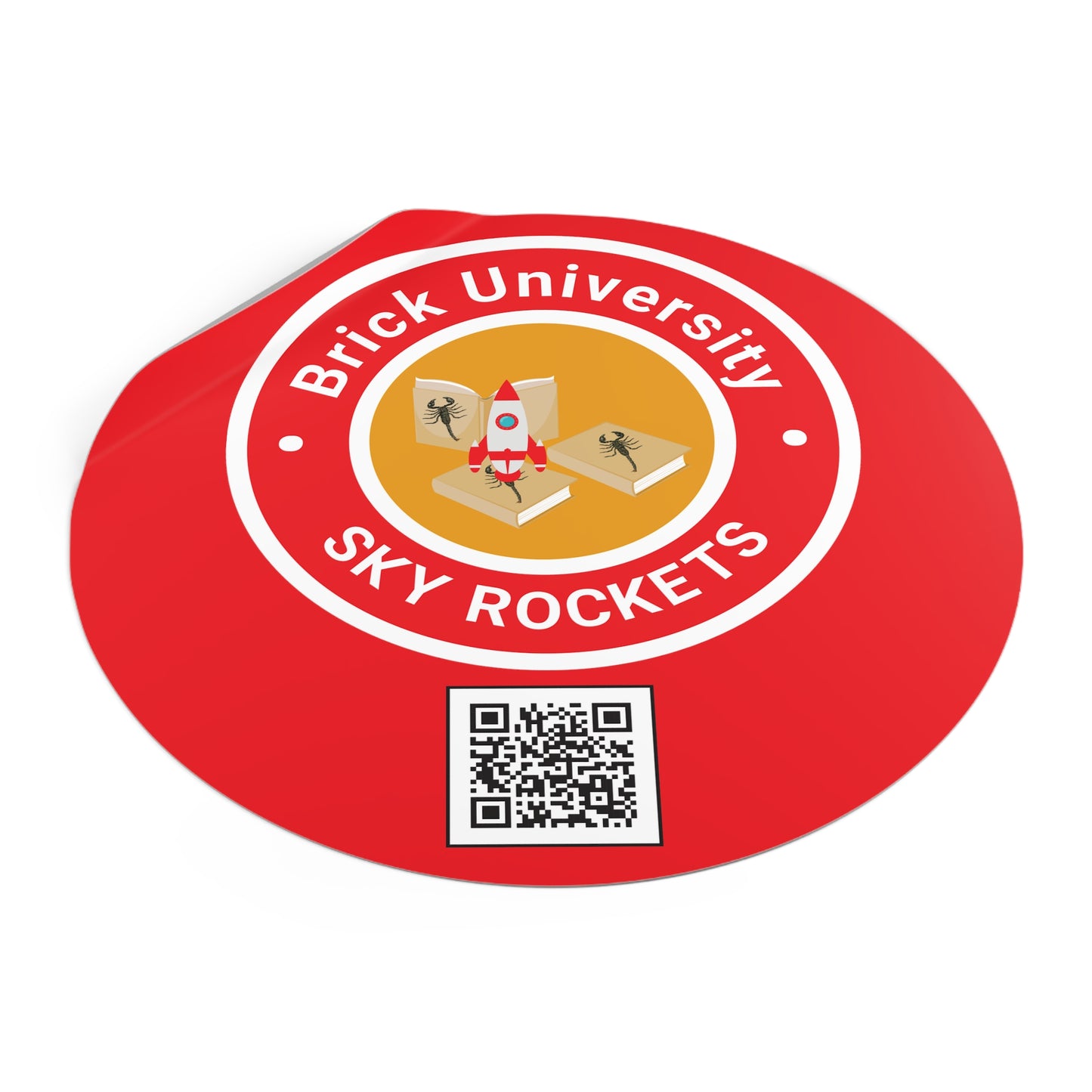 Brick University Round Vinyl Stickers