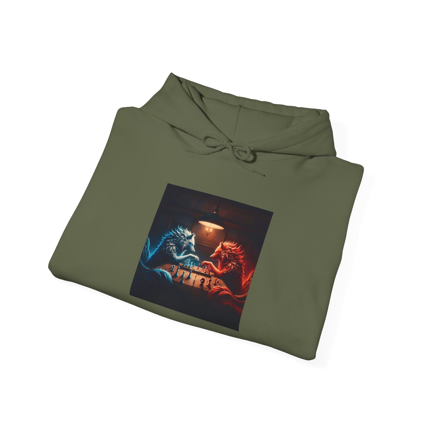 Wolves Playing Chess - Unisex Heavy Blend™ Hooded Sweatshirt