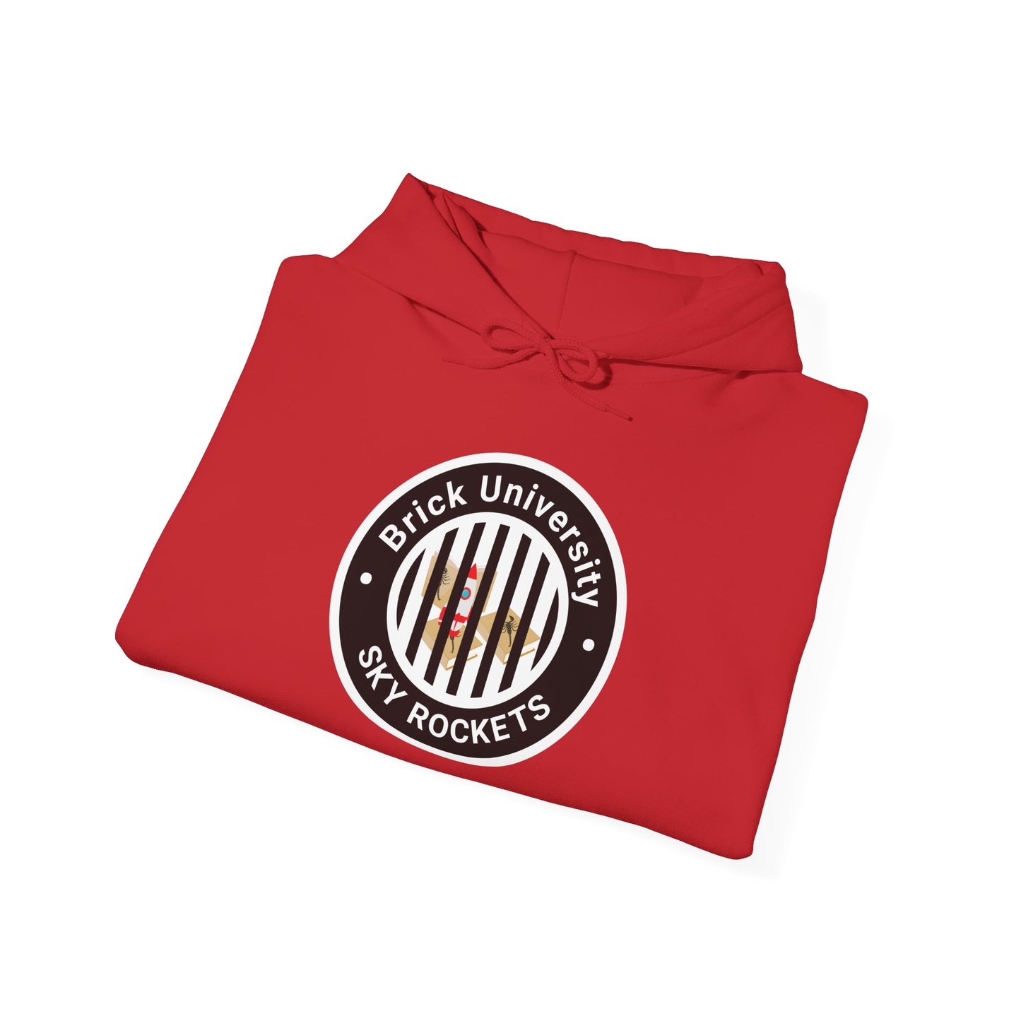 Brick University (Black Design Behind Bars) - Unisex Heavy Blend™ Hooded Sweatshirt