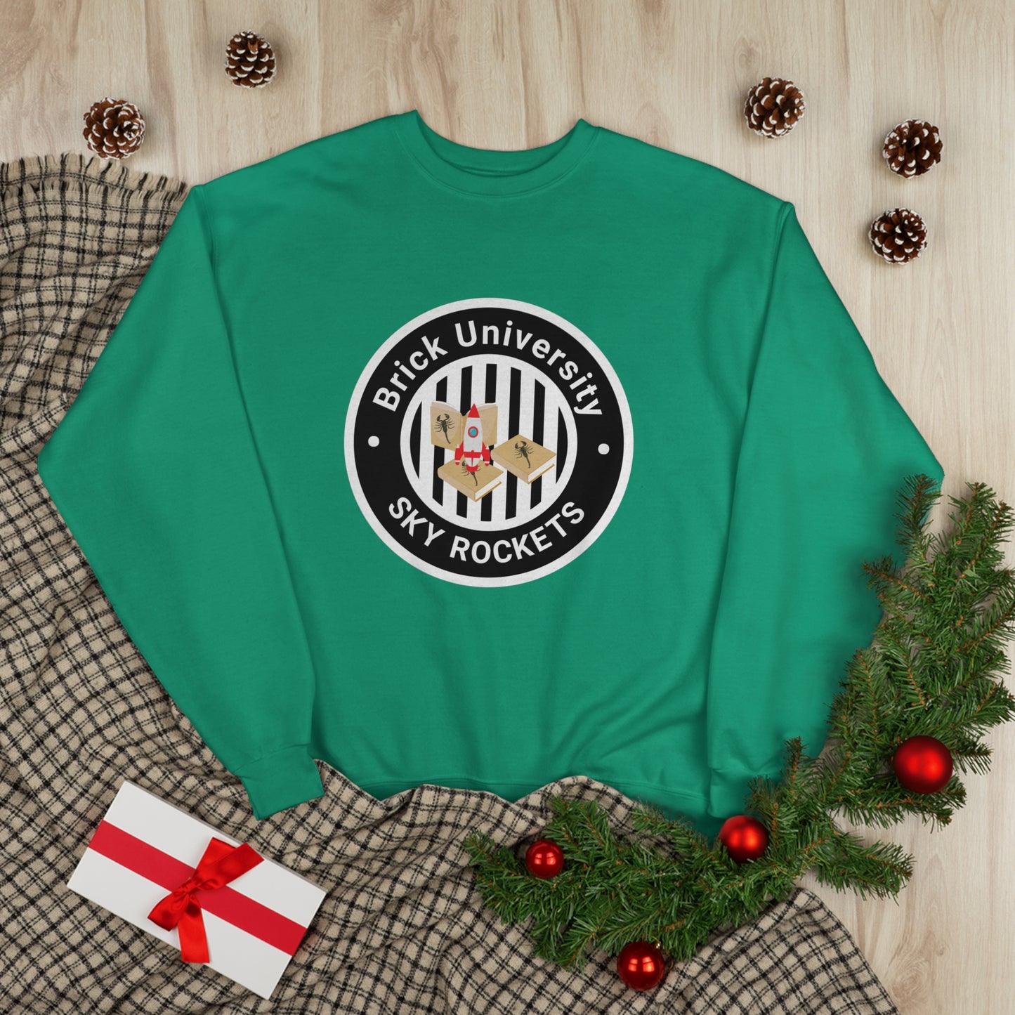 Brick University (Black Design) - Unisex EcoSmart® Crewneck Sweatshirt
