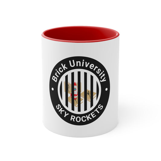 Brick University (Black Design Behind Bars) - Accent Coffee Mug, 11oz