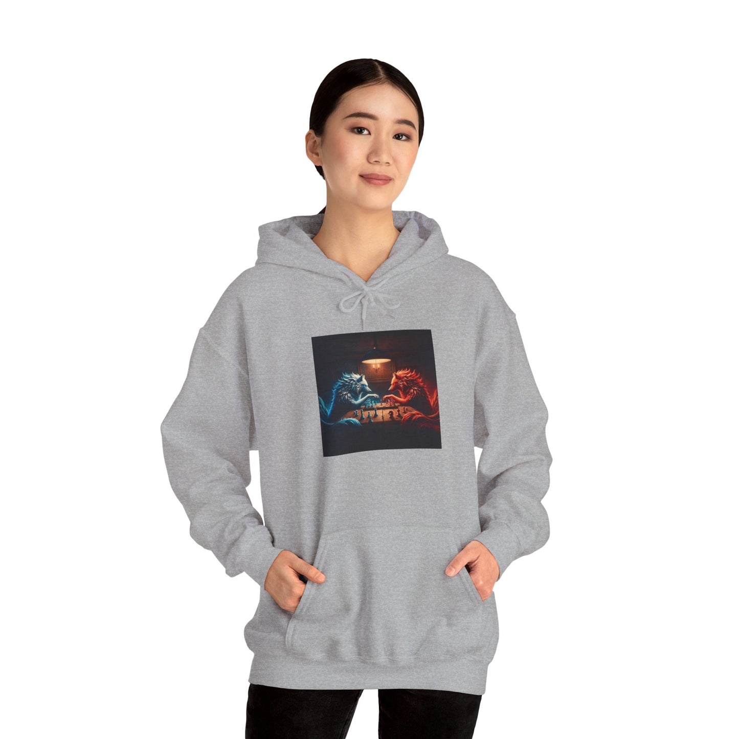 Wolves Playing Chess - Unisex Heavy Blend™ Hooded Sweatshirt