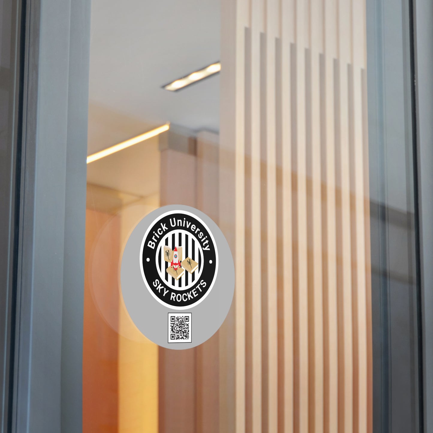Brick University (Black Design) Round Vinyl Stickers