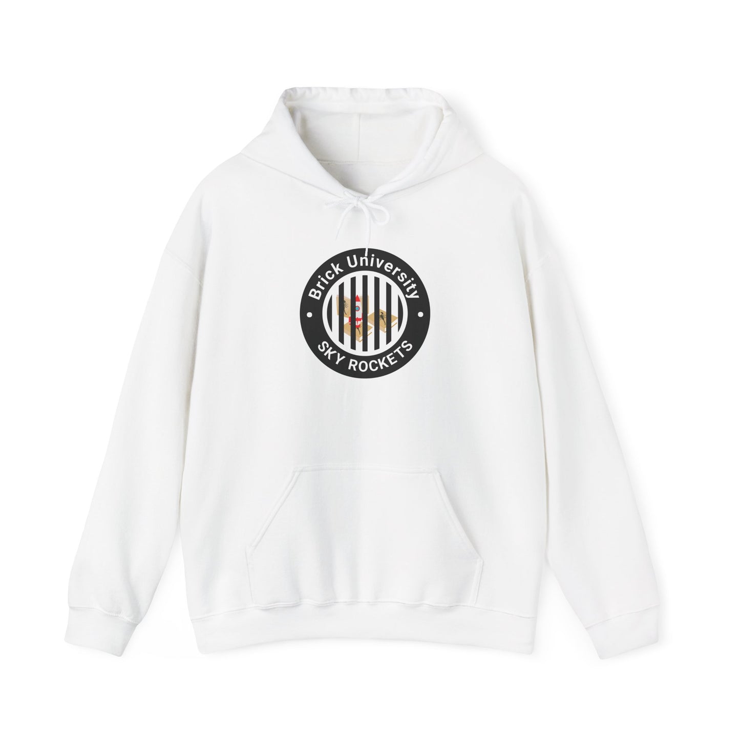 Brick University (Black Design Behind Bars) - Unisex Heavy Blend™ Hooded Sweatshirt