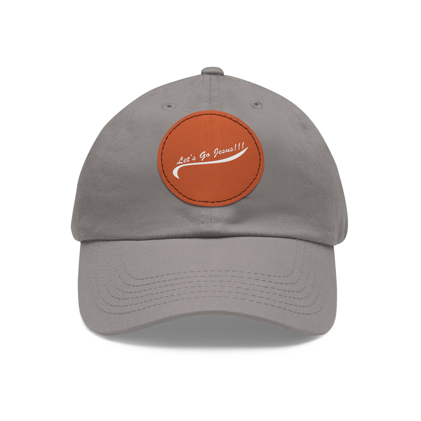 Let's Go Jesus - Hat with Leather Patch (Round)
