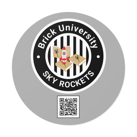 Brick University (Black Design) Round Vinyl Stickers