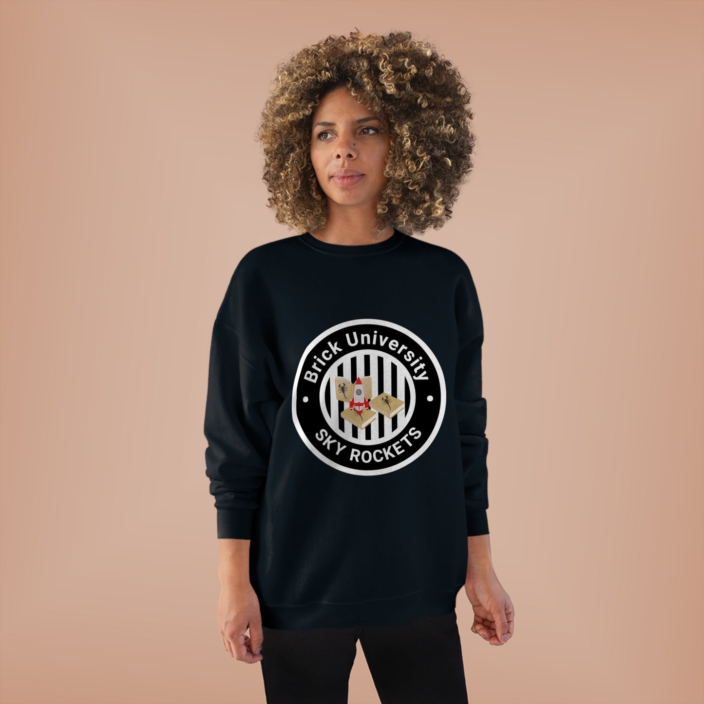 Brick University (Black Design) - Unisex EcoSmart® Crewneck Sweatshirt