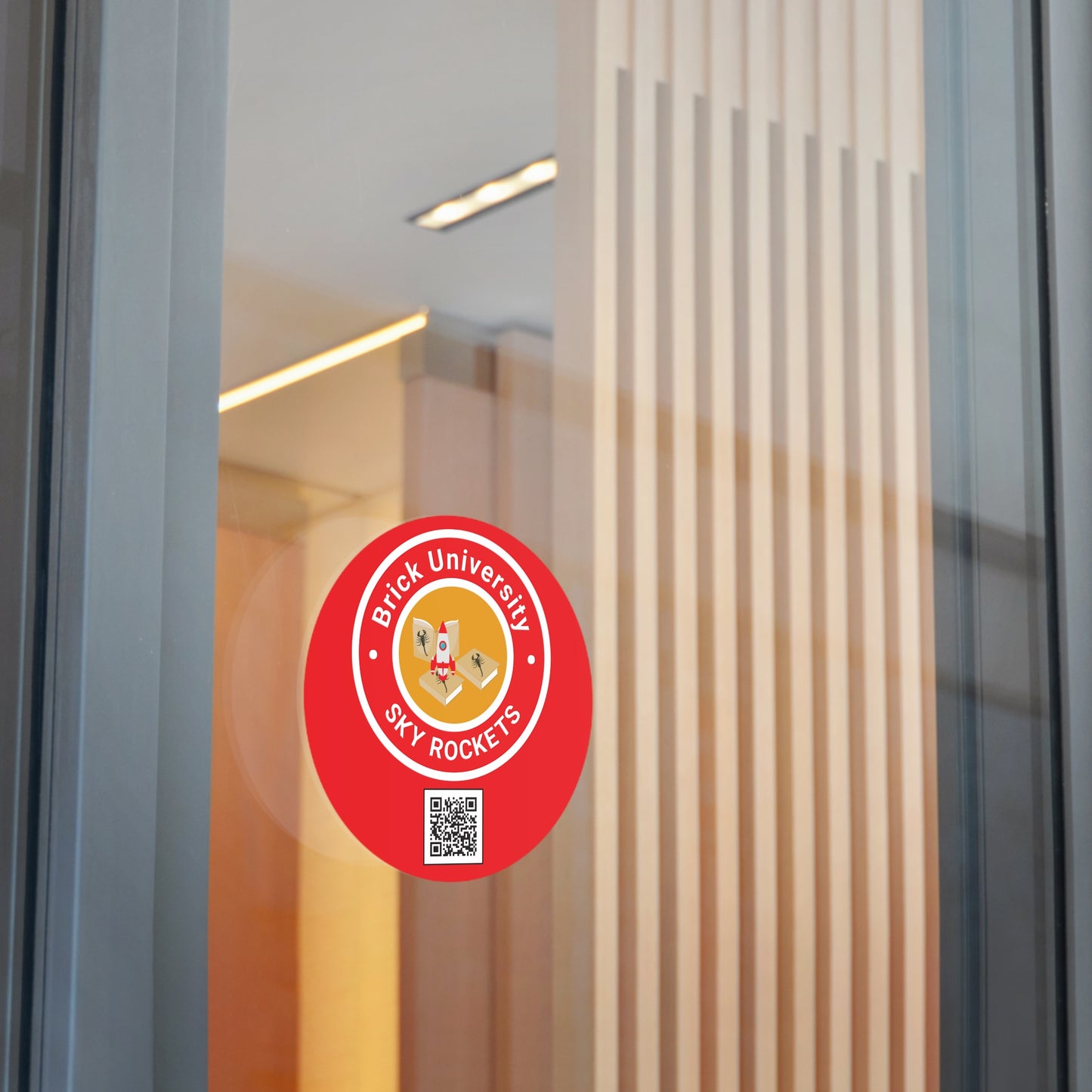 Brick University Round Vinyl Stickers