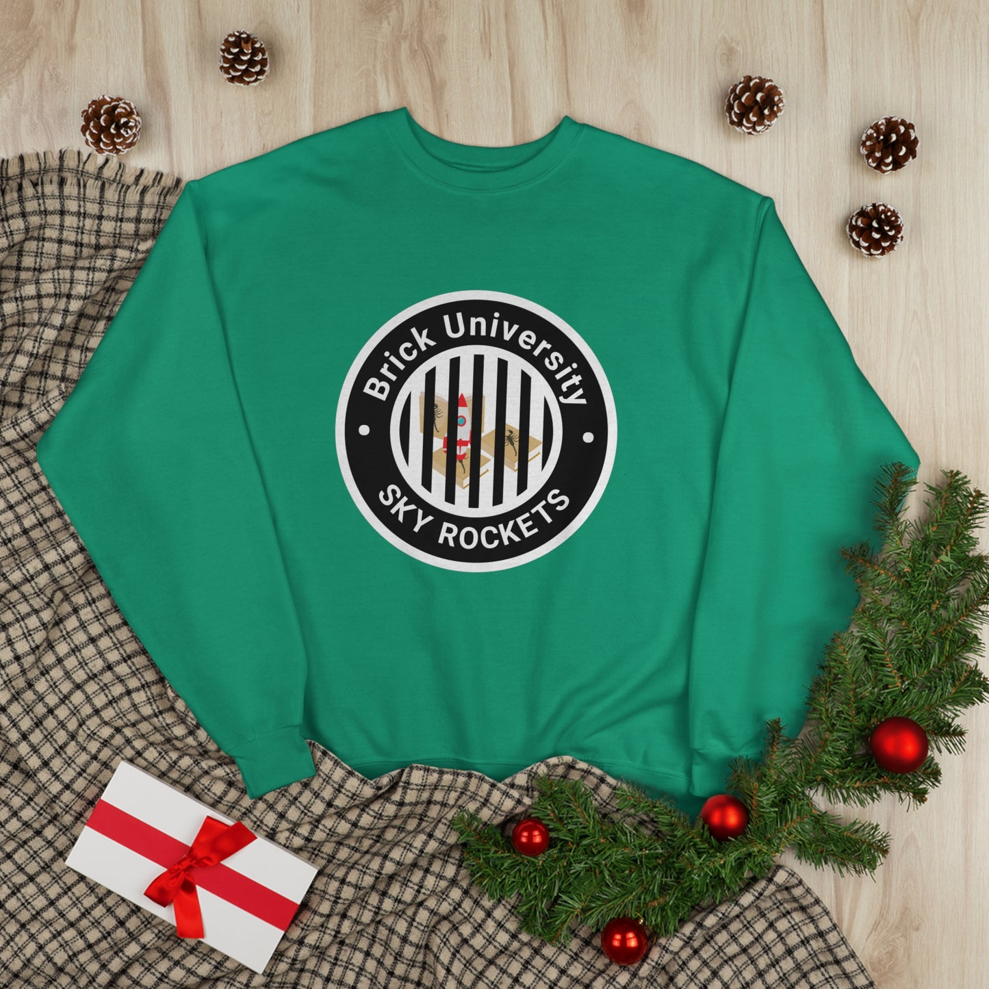 Brick University (Black Design Behind Bars) - Unisex EcoSmart® Crewneck Sweatshirt