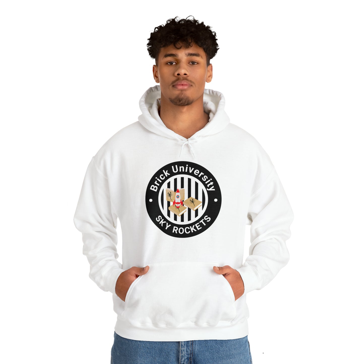 Brick University (Black Design) - Unisex Heavy Blend™ Hooded Sweatshirt
