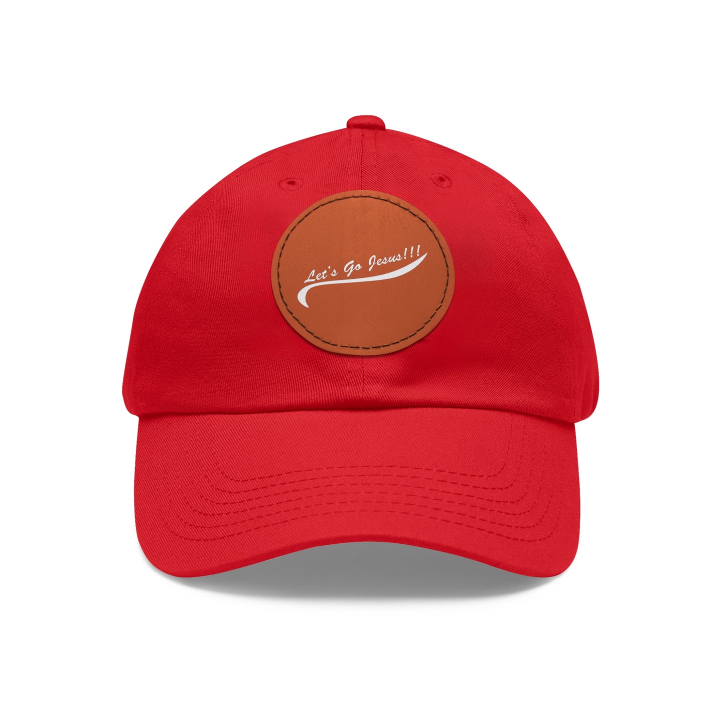 Let's Go Jesus - Hat with Leather Patch (Round)