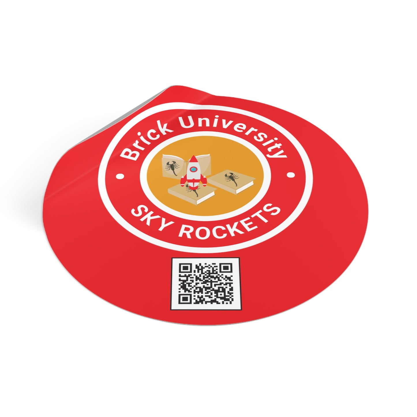 Brick University Round Vinyl Stickers