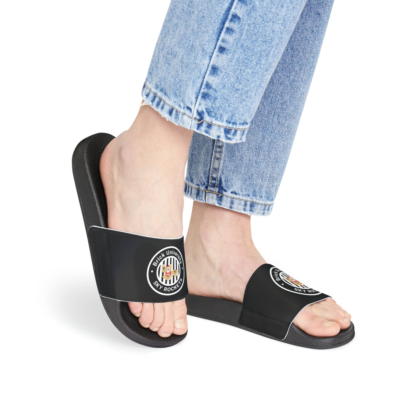 Brick University (Black Design) - Women's Slide Sandals