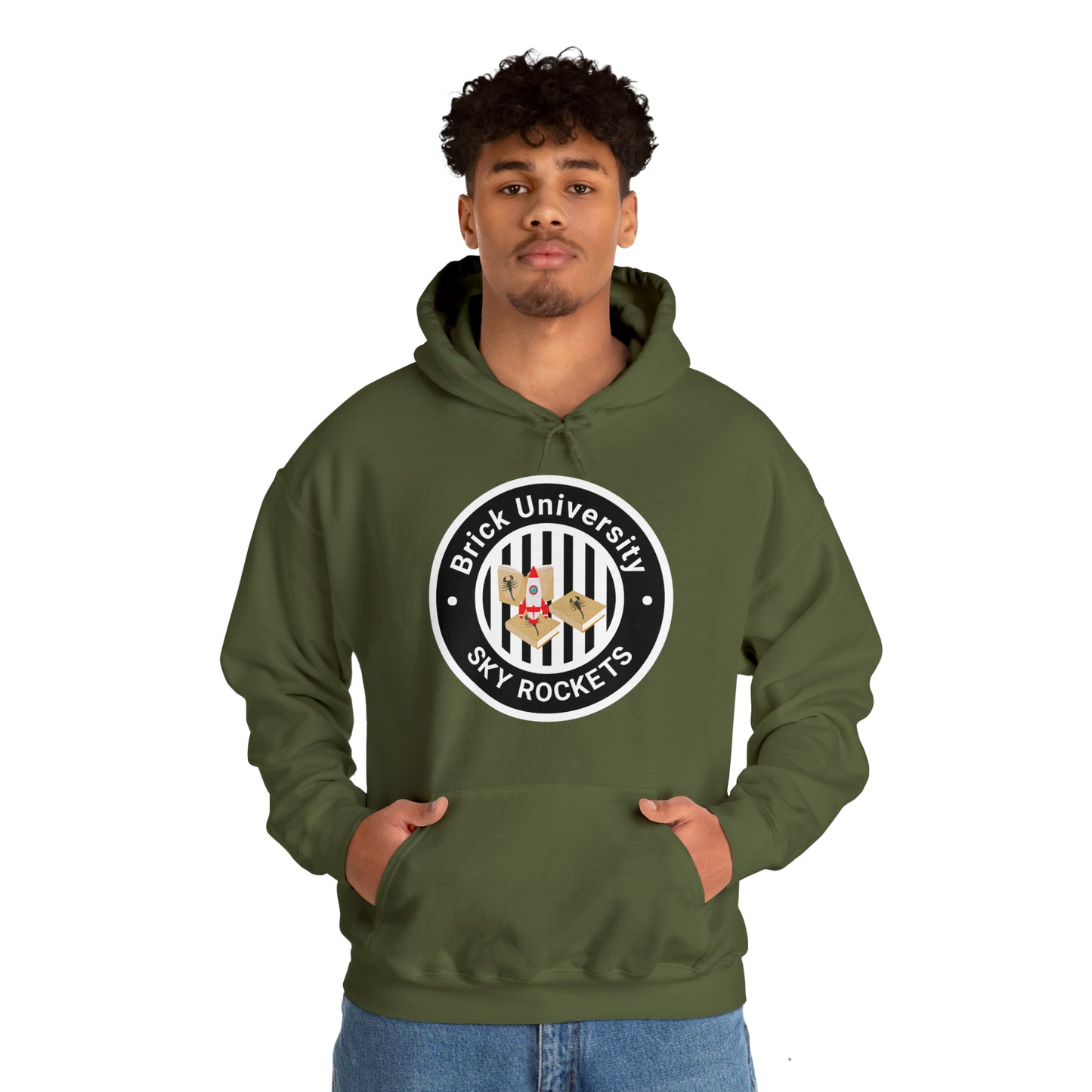 Brick University (Black Design) - Unisex Heavy Blend™ Hooded Sweatshirt