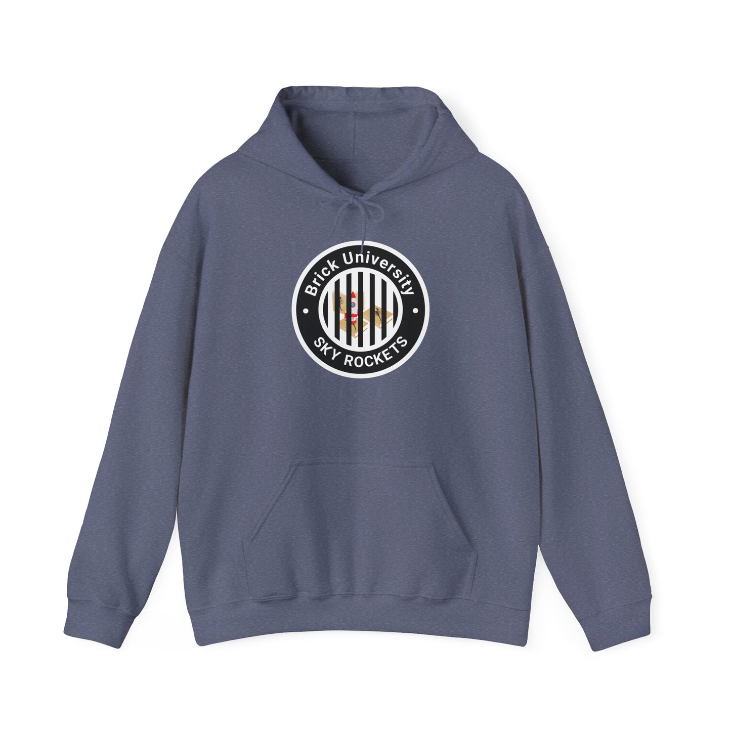 Brick University (Black Design Behind Bars) - Unisex Heavy Blend™ Hooded Sweatshirt