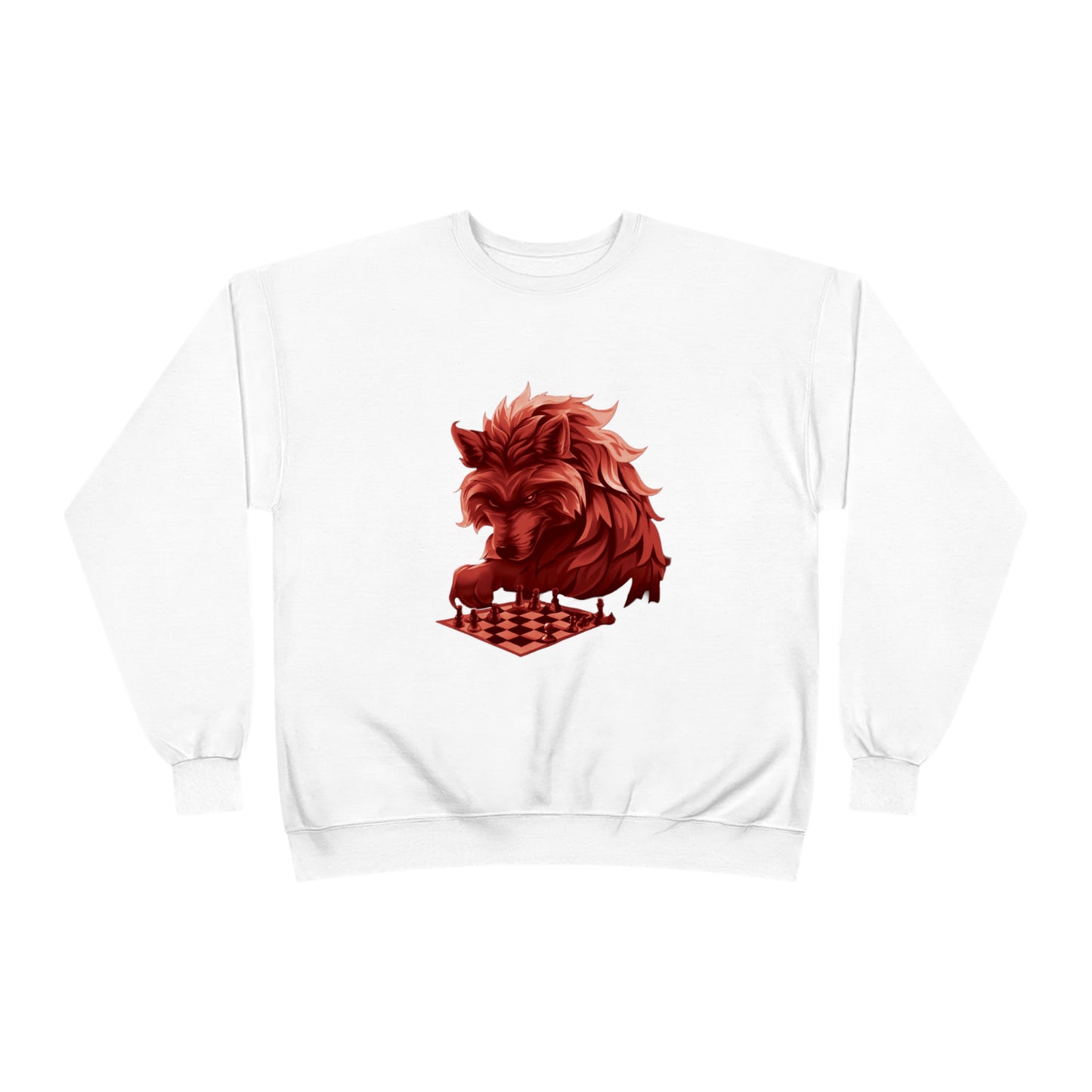 Wolf Playing Chess (RedTeam) - Unisex EcoSmart® Crewneck Sweatshirt
