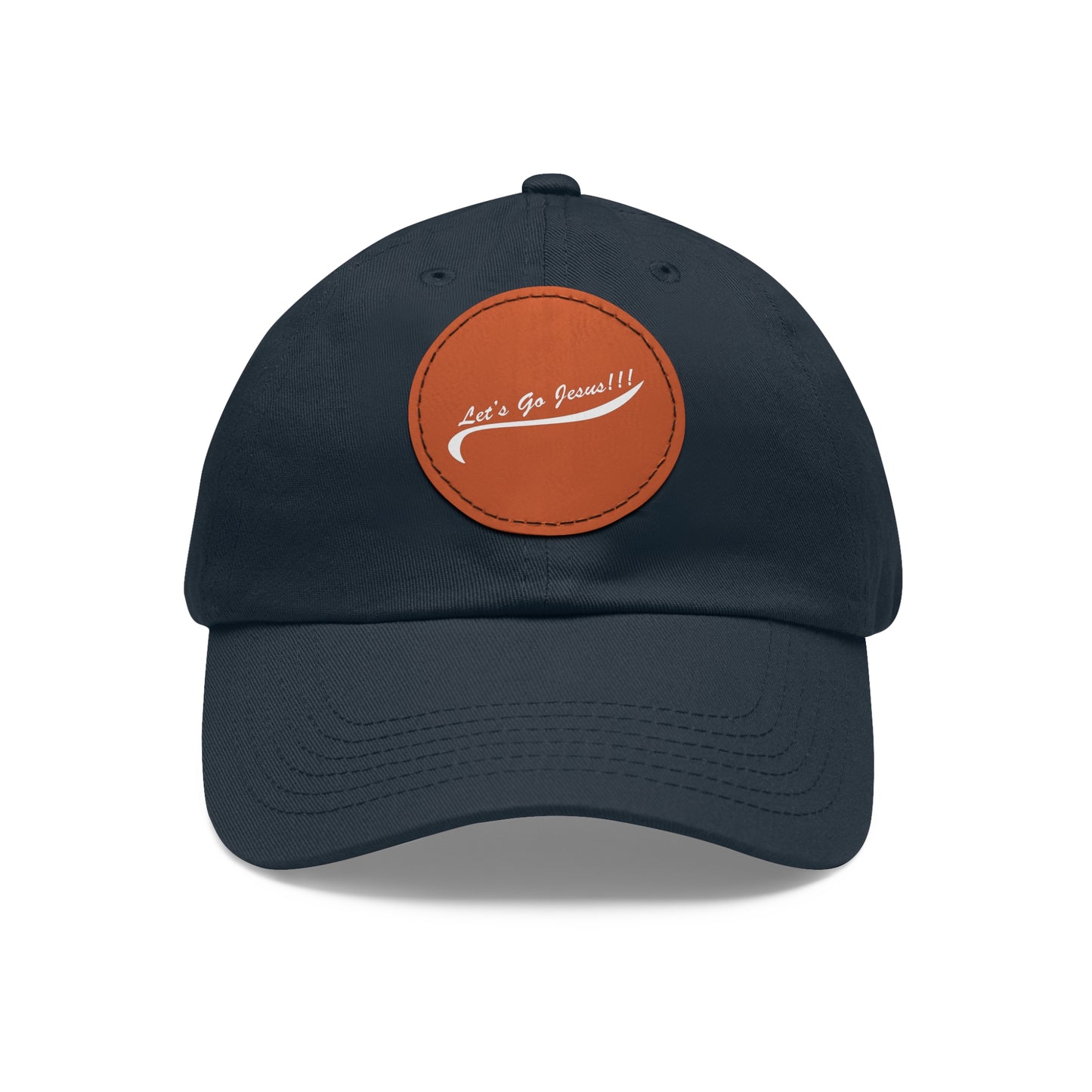 Let's Go Jesus - Hat with Leather Patch (Round)