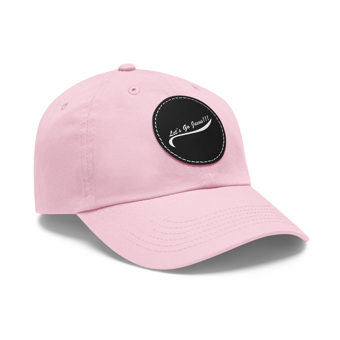 Let's Go Jesus - Hat with Leather Patch (Round)