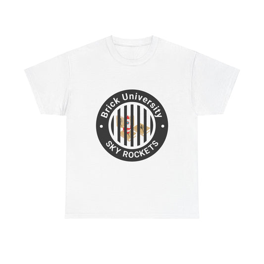 Brick University (Black Design Behind Bars) - Unisex Heavy Cotton Tee