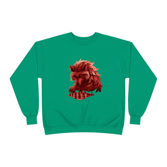 Wolf Playing Chess (RedTeam) - Unisex EcoSmart® Crewneck Sweatshirt