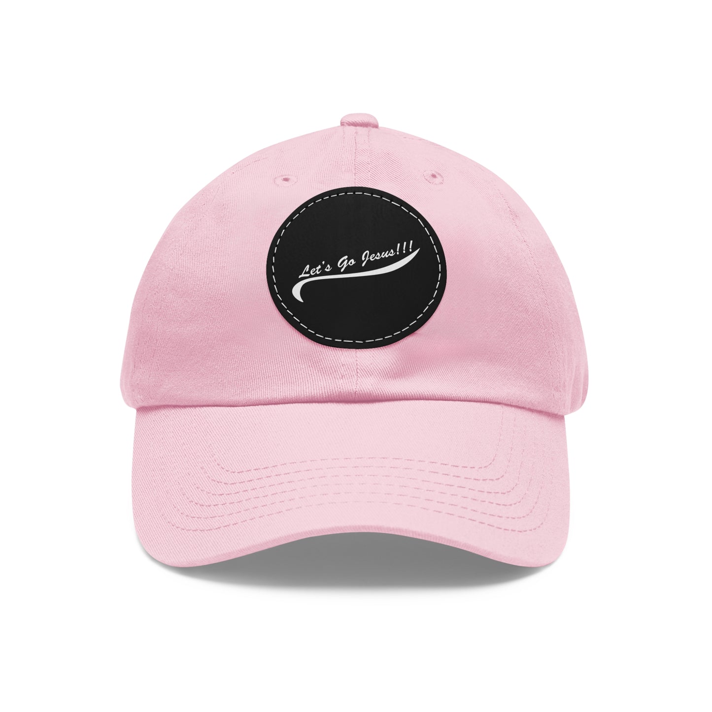 Let's Go Jesus - Hat with Leather Patch (Round)