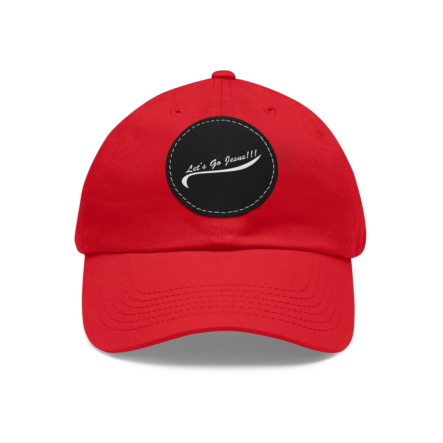Let's Go Jesus - Hat with Leather Patch (Round)