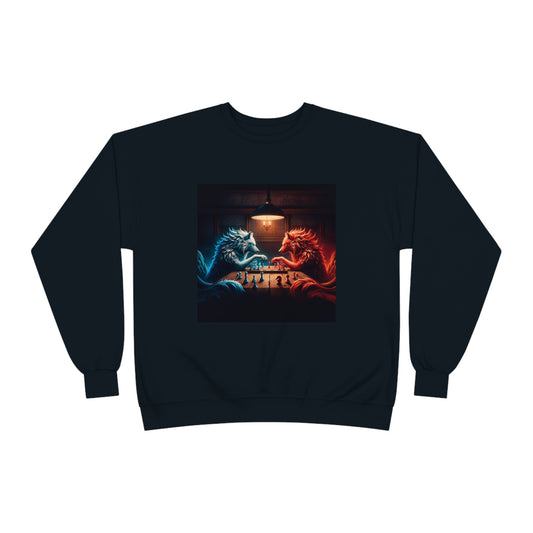 Wolves Playing Chess - Unisex EcoSmart® Crewneck Sweatshirt
