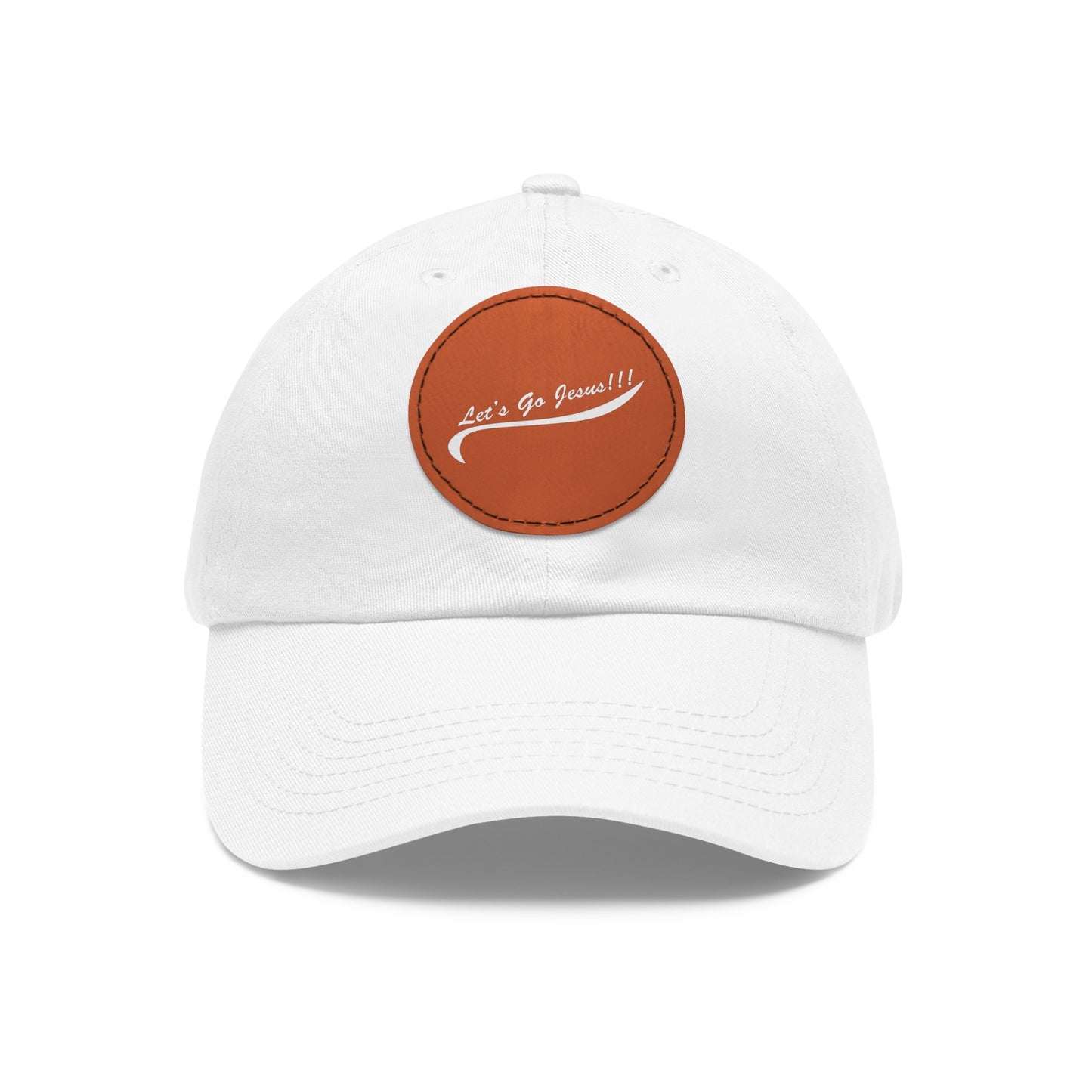 Let's Go Jesus - Hat with Leather Patch (Round)