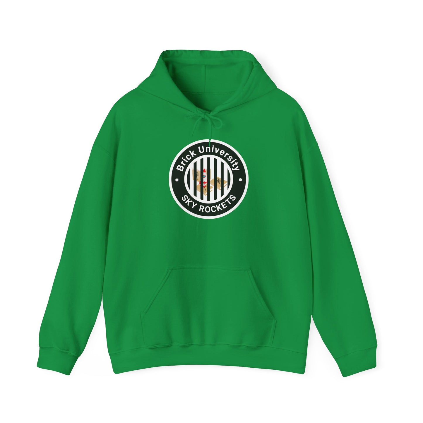 Brick University (Black Design Behind Bars) - Unisex Heavy Blend™ Hooded Sweatshirt