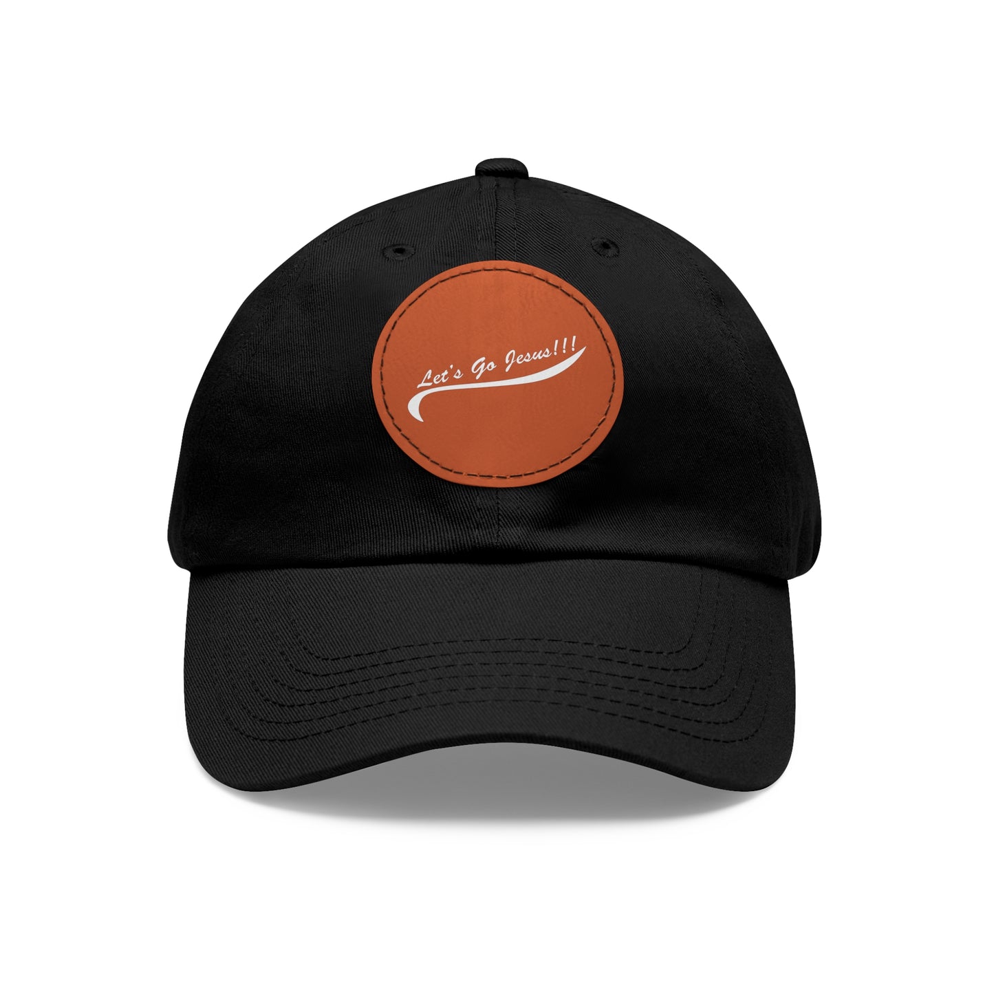 Let's Go Jesus - Hat with Leather Patch (Round)