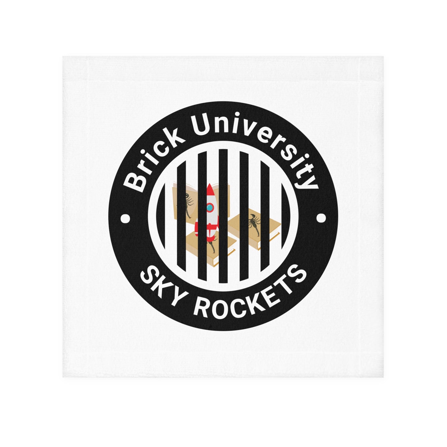 Brick University (Black Design Behind Bars) - Face Towel