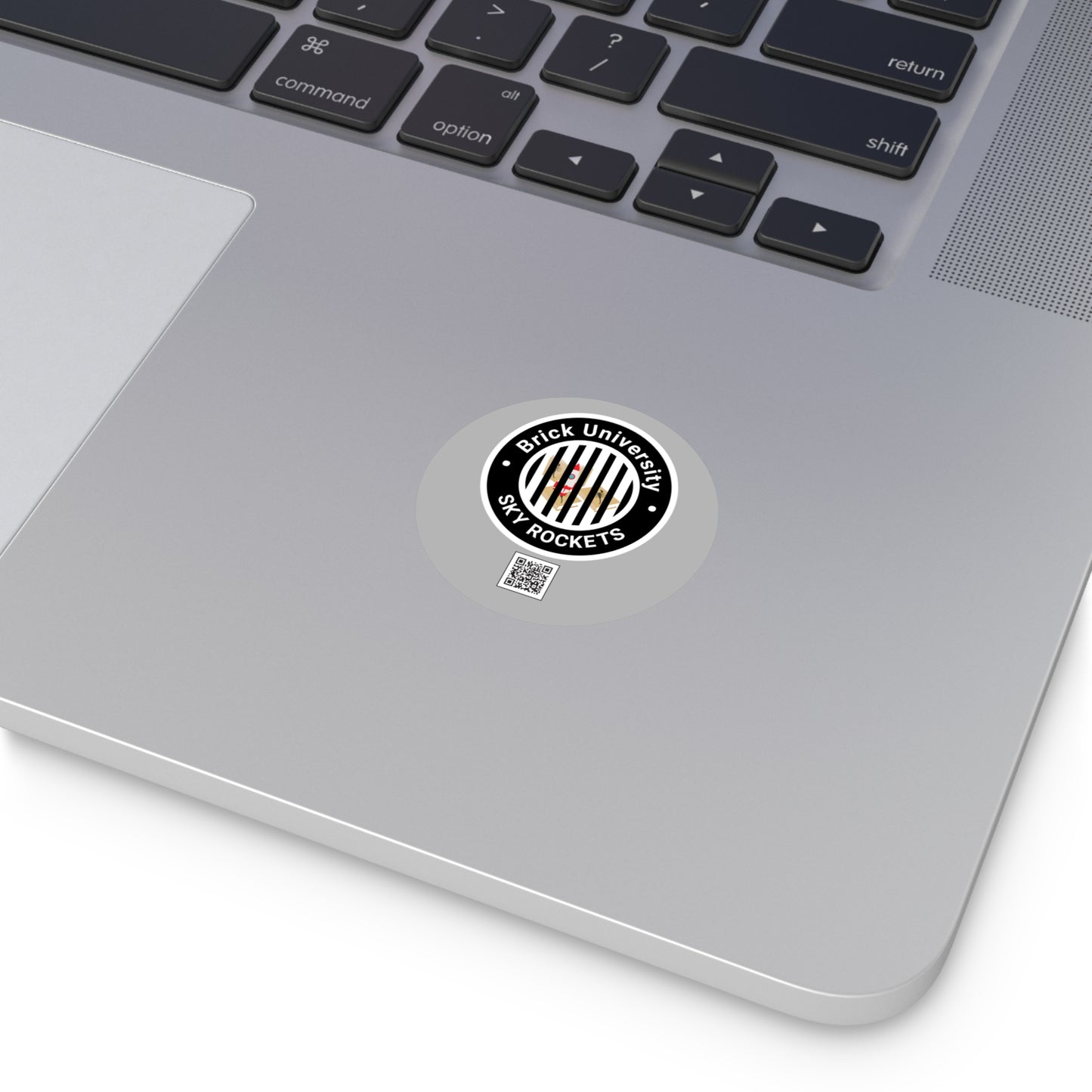 Brick University (Black Design Behind Bars) Round Vinyl Stickers